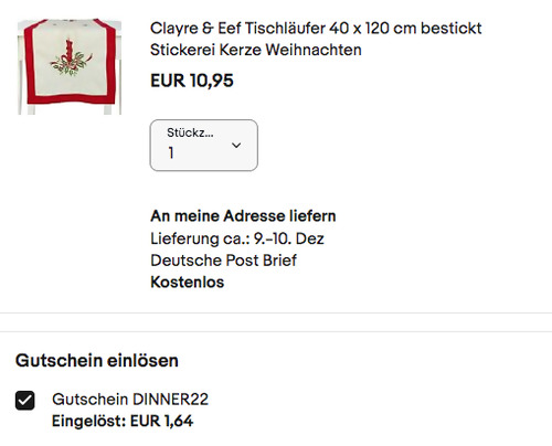 Clayre & Eef S010.065 Tischläufer 40 x 120 cm Kerze Weihnachten Clayre & Eef S010.065 Tischläufer 40 x 120 cm Kerze Weihnachten