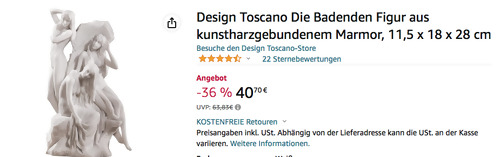 Design Toscano - Die Badenden Figur aus kunstharzgebundenem Marmor, 11,5 x 18 x 28 cm Design Toscano - Die Badenden Figur aus kunstharzgebundenem Marmor, 11,5 x 18 x 28 cm