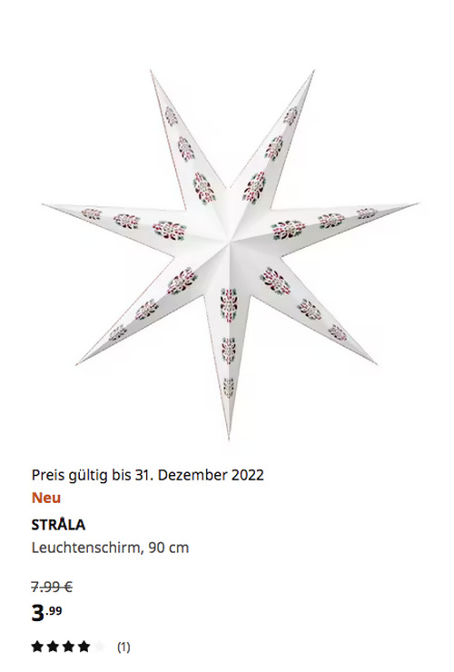 IKEA Kaarst - STRÅLA Leuchtenschirm, weiß/Folklore, 90 cm IKEA Kaarst - STRÅLA Leuchtenschirm, weiß/Folklore, 90 cm