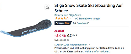 Stiga 75-1116-06 Snow Skate Skateboarding in Blau/Schwarz, ab 5 Jahre Stiga 75-1116-06 Snow Skate Skateboarding in Blau/Schwarz, ab 5 Jahre