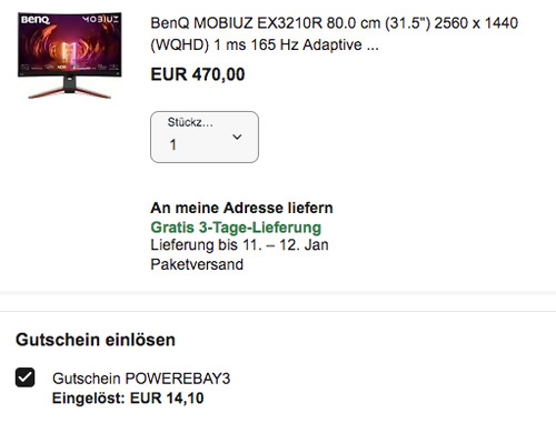 BenQ MOBIUZ EX3210R 80.0 cm (31.5") Curved Gaming Monitor (2560 x 1440 (WQHD), 1 ms, 165 Hz) BenQ MOBIUZ EX3210R 80.0 cm (31.5") Curved Gaming Monitor (2560 x 1440 (WQHD), 1 ms, 165 Hz)