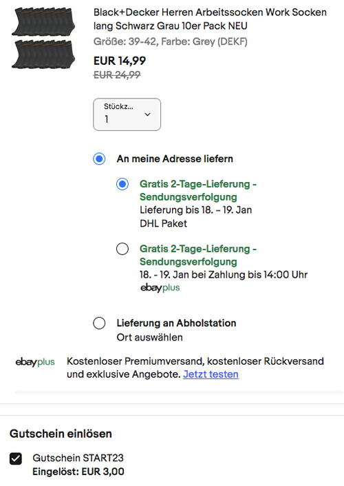 Black+Decker Herren Crew Arbeitssocken 10er Pack, versch. Farben Black+Decker Herren Crew Arbeitssocken 10er Pack, versch. Farben