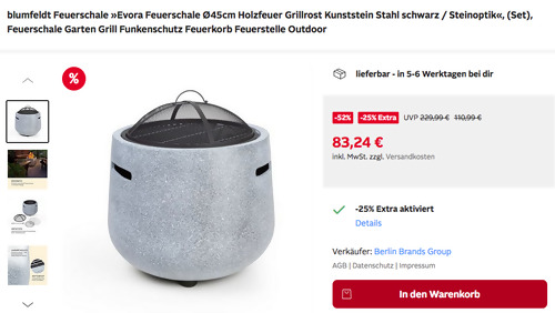 blumfeldt Feuerschale »Evora», Kunststein blumfeldt Feuerschale »Evora», Kunststein
