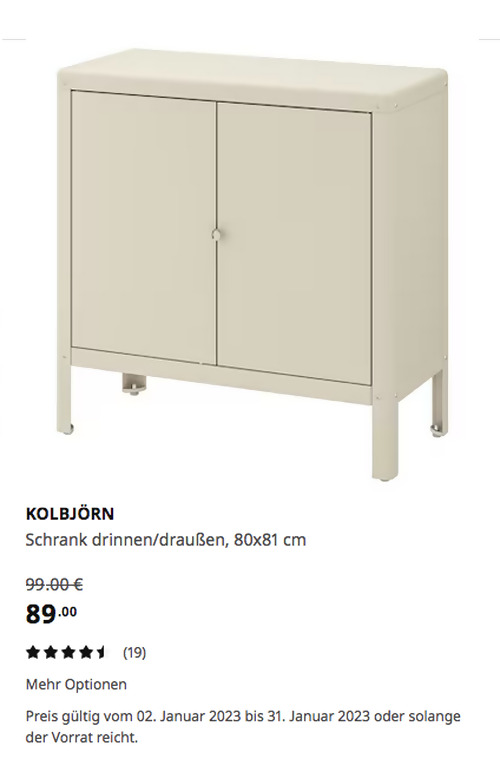 IKEA Hamburg-Moorfleet - KOLBJÖRN Schrank drinnen/draußen, beige, 80x81 cm, verzinkter Stahl IKEA Hamburg-Moorfleet - KOLBJÖRN Schrank drinnen/draußen, beige, 80x81 cm, verzinkter Stahl