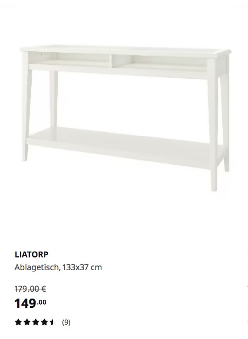 IKEA Magdeburg - LIATORP Ablagetisch, weiß/Glas, 133x37 cm - jetzt 17% billiger IKEA Magdeburg - LIATORP Ablagetisch, weiß/Glas, 133x37 cm - jetzt 17% billiger