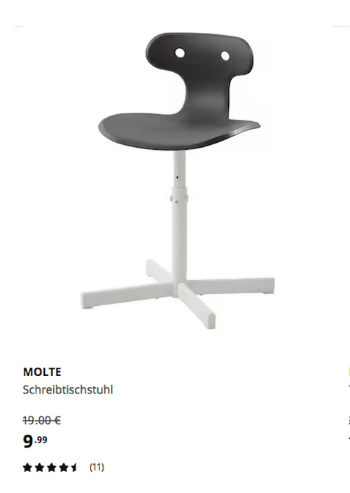 IKEA Mannheim - MOLTE Schreibtischstuhl, grau IKEA Mannheim - MOLTE Schreibtischstuhl, grau
