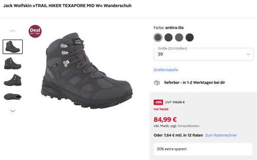 Jack Wolfskin »TRAIL HIKER TEXAPORE MID W« Unisex Wanderschuh, versch. Farben und Größen (37-48) Jack Wolfskin »TRAIL HIKER TEXAPORE MID W« Unisex Wanderschuh, versch. Farben und Größen (37-48)