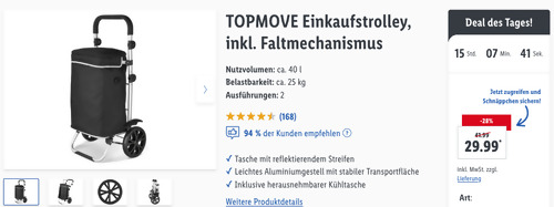 TOPMOVE 2- Rad Einkaufstrolley (ca. 40 l, Faltmechanismus) TOPMOVE 2- Rad Einkaufstrolley (ca. 40 l, Faltmechanismus)