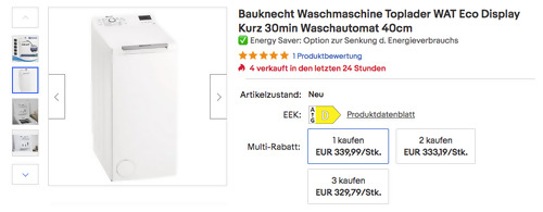 Bauknecht WAT Eco 612 N Toplader Waschmaschine (40 cm, 6 kg) Bauknecht WAT Eco 612 N Toplader Waschmaschine (40 cm, 6 kg)
