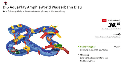 BIG AquaPlay AmphieWorld Wasserbahn (145x156cm, 79 Teile) - jetzt 39% billiger