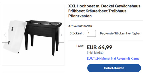 Dynamic24 XXL Hochbeet mit Deckel, ca. 99 x 106 x 49cm Dynamic24 XXL Hochbeet mit Deckel, ca. 99 x 106 x 49cm