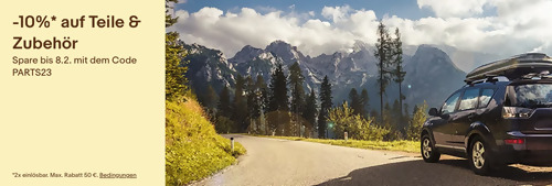 Ebay - 10% Rabatt auf Fahrzeugteile & Zubehör: z.B. Continental PremiumContact 6 205/55 R16 91H Sommerreifen Ebay - 10% Rabatt auf Fahrzeugteile & Zubehör: z.B. Continental PremiumContact 6 205/55 R16 91H Sommerreifen