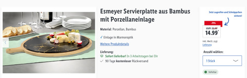 Esmeyer Servierplatte AURA aus Bambus mit Porzellaneinlage, 49,5x31x1,2cm Esmeyer Servierplatte AURA aus Bambus mit Porzellaneinlage, 49,5x31x1,2cm
