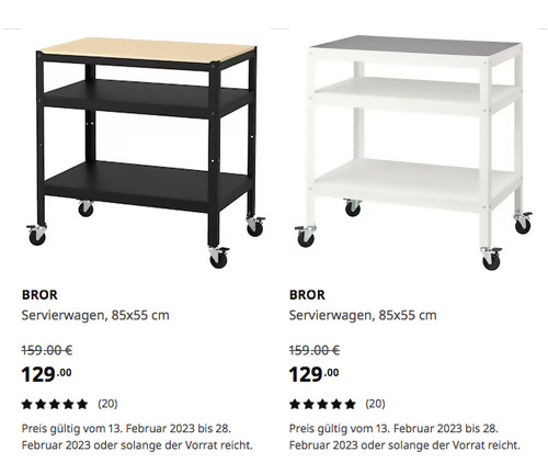 IKEA Hamburg-Moorfleet - BROR Servierwagen, 85x55 cm, schwarz/Kiefersperrholz oder weiß - jetzt 19% billiger IKEA Hamburg-Moorfleet - BROR Servierwagen, 85x55 cm, schwarz/Kiefersperrholz oder weiß - jetzt 19% billiger