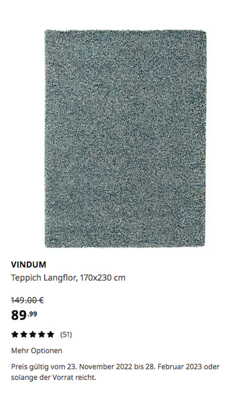 IKEA Ludwigsburg - VINDUM Teppich Langflor, blaugrün, 170x230 cm IKEA Ludwigsburg - VINDUM Teppich Langflor, blaugrün, 170x230 cm