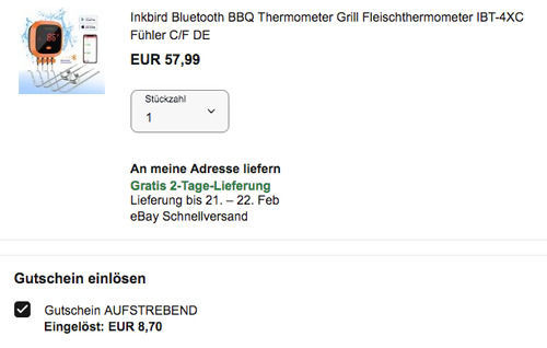 Inkbird IBT-4XC Bluetooth BBQ Grillthermometer (4 Fühler, IPX5) - jetzt 15% billiger