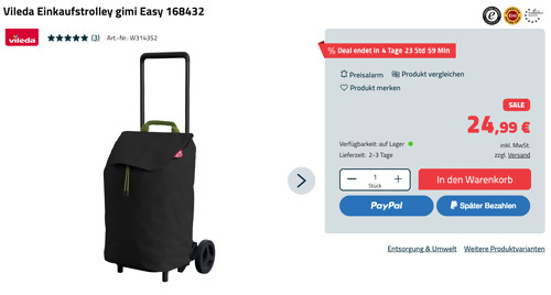 Vileda Einkaufstrolley gimi Easy 168432, ca. 30 kg Tragkraft Vileda Einkaufstrolley gimi Easy 168432, ca. 30 kg Tragkraft