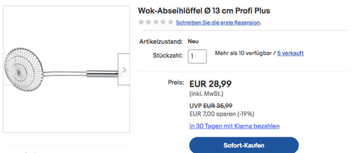 WMF Profi Plus Wok-Abseihlöffel (Länge 36 cm, Ø 13 cm), Edelstahl - jetzt 8% billiger WMF Profi Plus Wok-Abseihlöffel (Länge 36 cm, Ø 13 cm), Edelstahl - jetzt 8% billiger