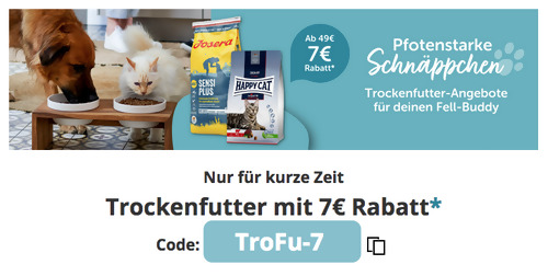 ZooRoyal.de - 7 Rabatt auf Trockenfutter: z.B. Bosch SOFT Hundefutter Hühnchen und Banane 12,5 kg ZooRoyal.de - 7 Rabatt auf Trockenfutter: z.B. Bosch SOFT Hundefutter Hühnchen und Banane 12,5 kg