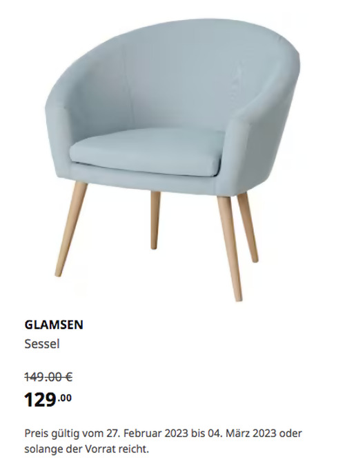IKEA Erfurt - GLAMSEN Sessel, Orrsta hellblau - jetzt 13% billiger IKEA Erfurt - GLAMSEN Sessel, Orrsta hellblau - jetzt 13% billiger