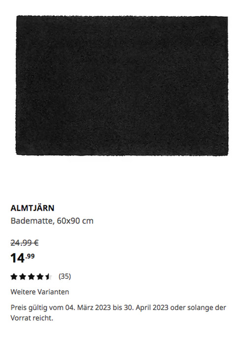 IKEA Regensburg - ALMTJÄRN Badematte, dunkelgrau, 60x90 cm IKEA Regensburg - ALMTJÄRN Badematte, dunkelgrau, 60x90 cm