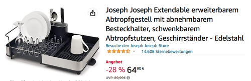 Joseph Joseph 85153 Extend Abtropfgestell in Edelstahl, erweiterbar - jetzt 13% billiger Joseph Joseph 85153 Extend Abtropfgestell in Edelstahl, erweiterbar - jetzt 13% billiger