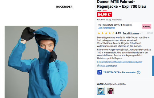 ROCKRIDER Damen MTB Fahrrad-Regenjacke – Expl 700 in Blau (XS-XL) ROCKRIDER Damen MTB Fahrrad-Regenjacke – Expl 700 in Blau (XS-XL)