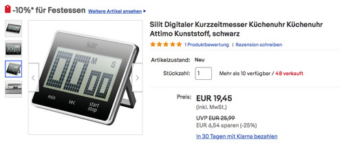 Silit Attimo Digitaler Kurzzeitmesser (9 x 7 cm, Signalton) Silit Attimo Digitaler Kurzzeitmesser (9 x 7 cm, Signalton)