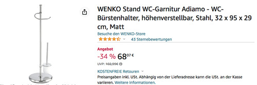 WENKO Stand WC-Garnitur "Adiamo" WENKO Stand WC-Garnitur "Adiamo"