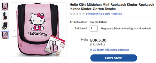 Hello Kitty Mini-Rucksack HK911 Rosa für Nintendo 3DS & New 3DS Hello Kitty Mini-Rucksack HK911 Rosa für Nintendo 3DS & New 3DS