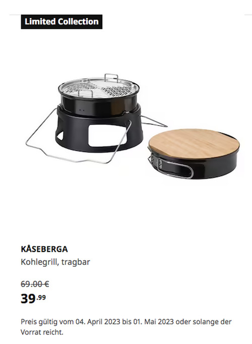 IKEA Frankfurt - KÅSEBERGA Kohlegrill, tragbar, schwarz, 26 x 35 cm IKEA Frankfurt - KÅSEBERGA Kohlegrill, tragbar, schwarz, 26 x 35 cm