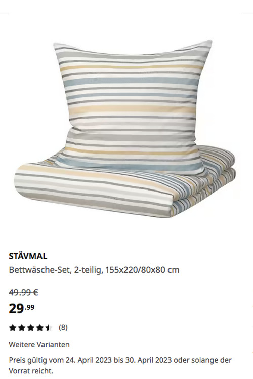 IKEA Hamburg-Moorfleet - STÄVMAL Bettwäsche-Set, 2-teilig, bunt Streifen, 155x220/80x80 cm - jetzt 40% billiger IKEA Hamburg-Moorfleet - STÄVMAL Bettwäsche-Set, 2-teilig, bunt Streifen, 155x220/80x80 cm - jetzt 40% billiger