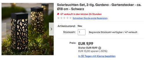 Schneider Home 2-tlg. Gardeno - Gartenstecker Solarleuchten-Set, ca. Ø18 cm Schneider Home 2-tlg. Gardeno - Gartenstecker Solarleuchten-Set, ca. Ø18 cm