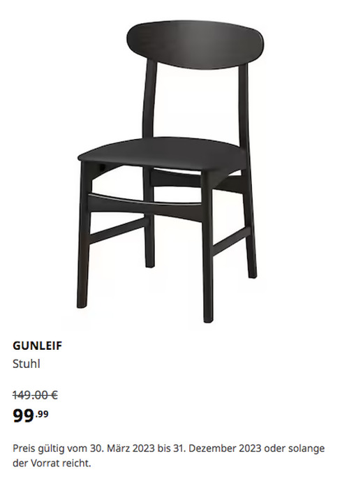 IKEA Bielefeld - GUNLEIF Stuhl, schwarz/Idhult schwarz, Sperrholz (Buche), Buchenfurnier IKEA Bielefeld - GUNLEIF Stuhl, schwarz/Idhult schwarz, Sperrholz (Buche), Buchenfurnier