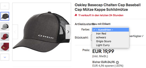 Oakley Basecap Chalten Cap, versch. Farben Oakley Basecap Chalten Cap, versch. Farben