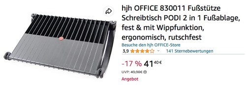hjh OFFICE 830011 Schreibtisch PODI 2 in 1 Fußablage hjh OFFICE 830011 Schreibtisch PODI 2 in 1 Fußablage
