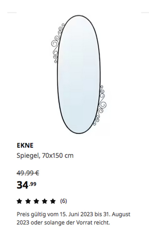IKEA Wuppertal - EKNE Spiegel, oval, 70x150 cm - jetzt 30% billiger IKEA Wuppertal - EKNE Spiegel, oval, 70x150 cm - jetzt 30% billiger