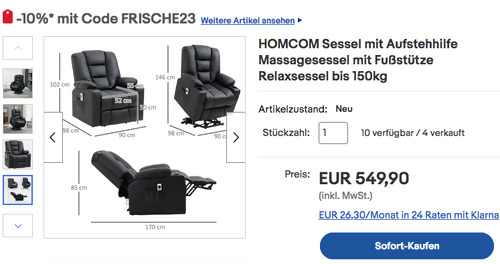 HOMCOM 713-131V90BK Relaxsessel/Massagesessel mit Aufstehhilfe und Fußstütze (52B x 55T cm Sitzfläche, max. 150 kg) HOMCOM 713-131V90BK Relaxsessel/Massagesessel mit Aufstehhilfe und Fußstütze (52B x 55T cm Sitzfläche, max. 150 kg)