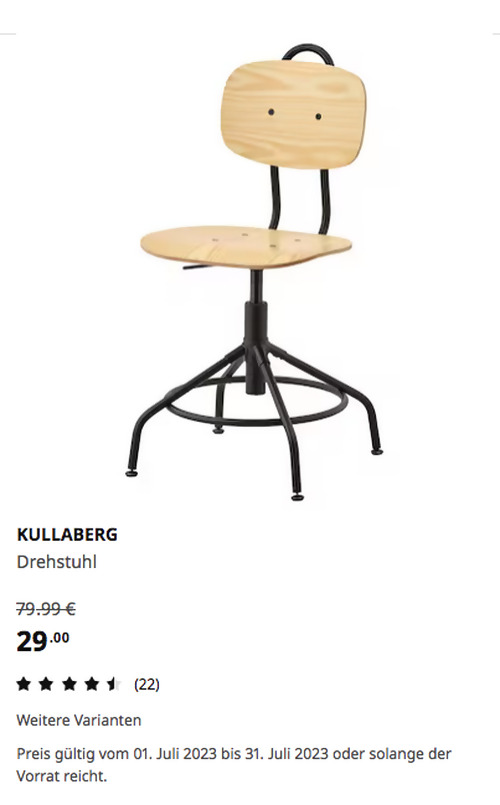 IKEA Walldorf - KULLABERG Drehstuhl, Kiefer/schwarz - jetzt 64% billiger IKEA Walldorf - KULLABERG Drehstuhl, Kiefer/schwarz - jetzt 64% billiger