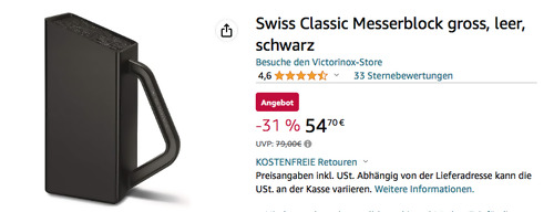 Swiss Classic Messerblock Gross in Schwarz, 179 x 96 x 242 mm - jetzt 10% billiger Swiss Classic Messerblock Gross in Schwarz, 179 x 96 x 242 mm - jetzt 10% billiger