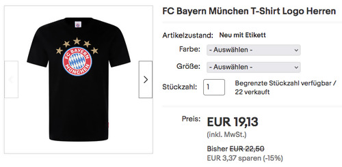 FC Bayern München Logo Herren T-Shirt, versch. Farben und Größen (M-4XL) FC Bayern München Logo Herren T-Shirt, versch. Farben und Größen (M-4XL)