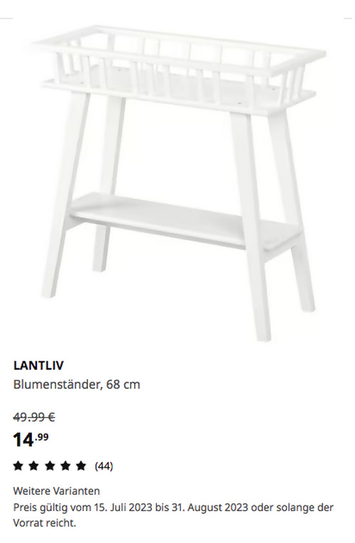 IKEA Chemnitz - LANTLIV Blumenständer, weiß, 68 cm IKEA Chemnitz - LANTLIV Blumenständer, weiß, 68 cm