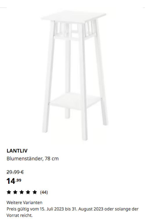 IKEA Chemnitz - LANTLIV Blumenständer, weiß, 78 cm - jetzt 50% billiger IKEA Chemnitz - LANTLIV Blumenständer, weiß, 78 cm - jetzt 50% billiger