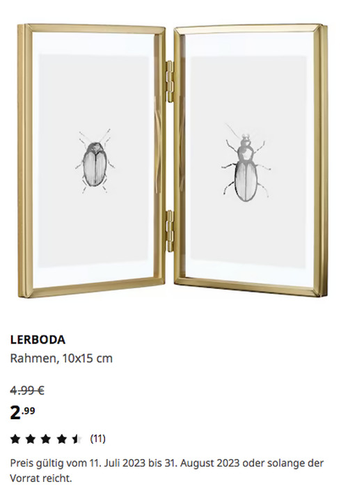 IKEA Hamburg-Schnelsen - LERBODA Rahmen, goldfarben, 10x15 cm IKEA Hamburg-Schnelsen - LERBODA Rahmen, goldfarben, 10x15 cm
