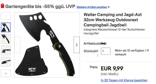 Walter 32cm Camping und Jagd-Axt Walter 32cm Camping und Jagd-Axt