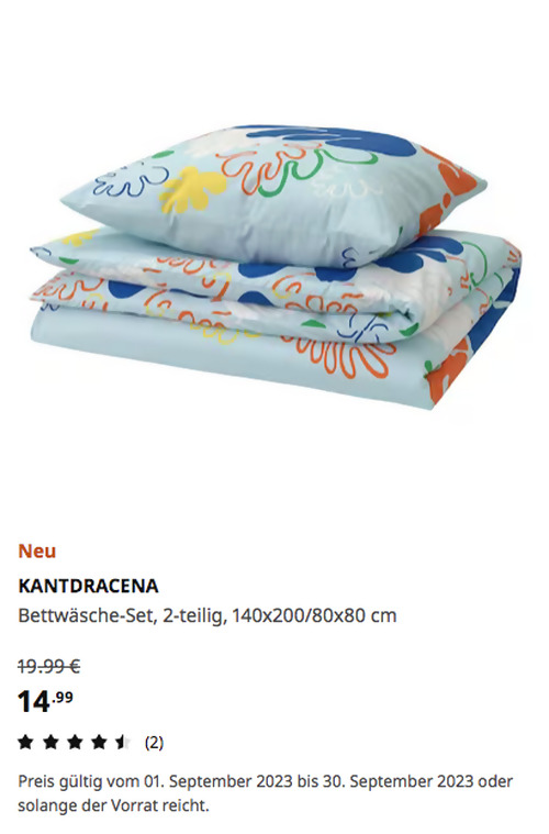 IKEA Hamburg-Moorfleet - KANTDRACENA Bettwäsche-Set, 2-teilig, 140x200/80x80 cm IKEA Hamburg-Moorfleet - KANTDRACENA Bettwäsche-Set, 2-teilig, 140x200/80x80 cm