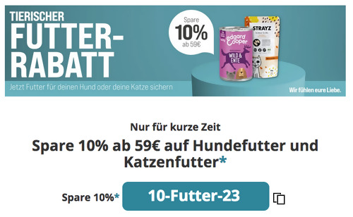 ZooRoyal.de - 10% Rabatt auf Hundefutter und Katzenfutter ab 59: z.B. Bosch Hundefutter Active 2x15 kg ZooRoyal.de - 10% Rabatt auf Hundefutter und Katzenfutter ab 59: z.B. Bosch Hundefutter Active 2x15 kg