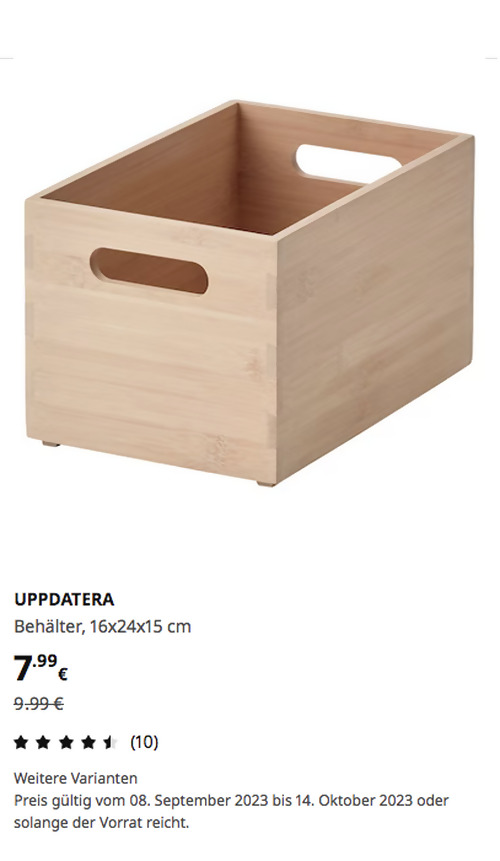 IKEA Hamburg-Schnelsen - UPPDATERA Behälter, Bambus hell, 16x24x15 cm - jetzt 20% billiger IKEA Hamburg-Schnelsen - UPPDATERA Behälter, Bambus hell, 16x24x15 cm - jetzt 20% billiger