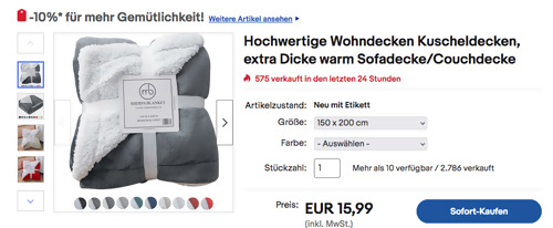 Mixibaby 150 x 200 cm Wohndecke aus Fleece und Sherpa, versch. Farben - jetzt 10% billiger Mixibaby 150 x 200 cm Wohndecke aus Fleece und Sherpa, versch. Farben - jetzt 10% billiger