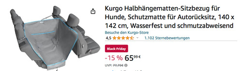 Kurgo 140 x 142 cm Hunde Halbhängematten-Sitzbezug für Autorücksitz, Wasserfest und schmutzabweisend Kurgo 140 x 142 cm Hunde Halbhängematten-Sitzbezug für Autorücksitz, Wasserfest und schmutzabweisend